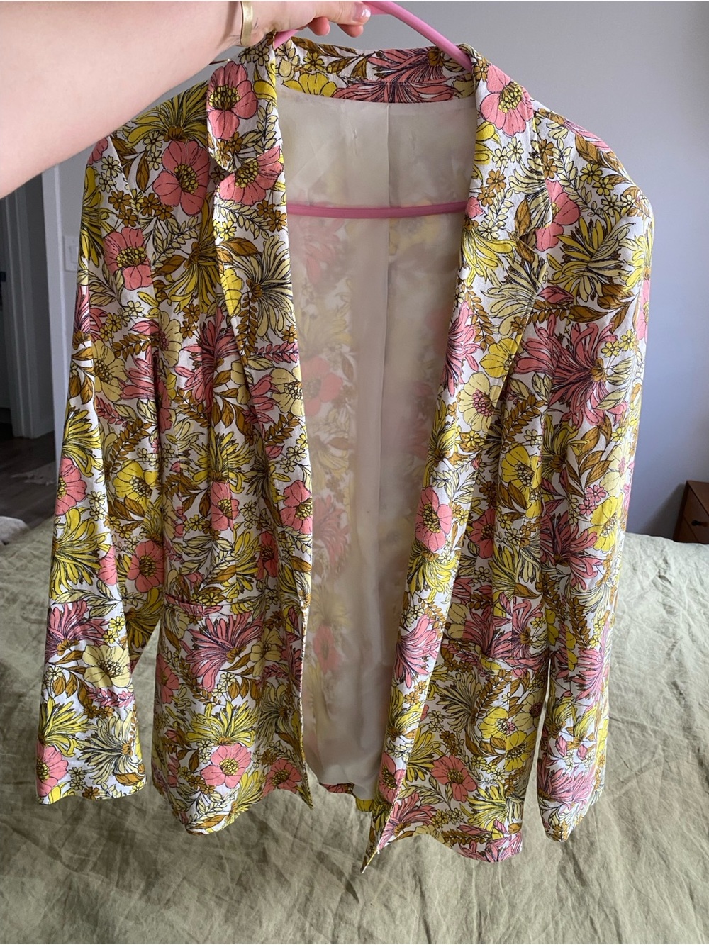 Floral Pink & Yellow Women’s Lightweight Blazer